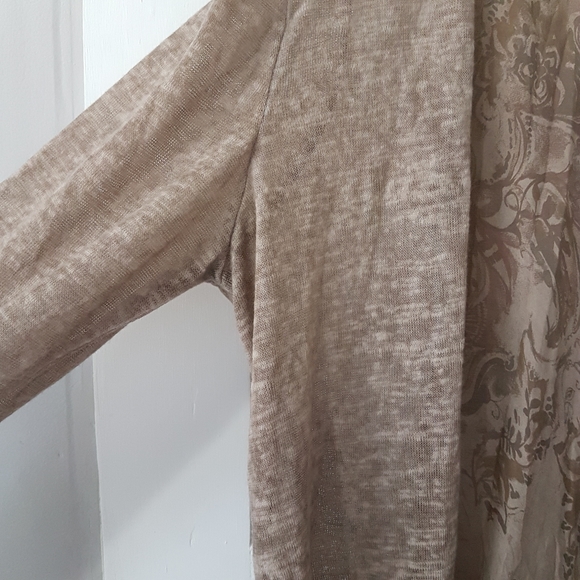 Made in Italy Open Front Silk Trim Long Sleeve Light Weight Cardigan Sz … - Picture 4 of 13